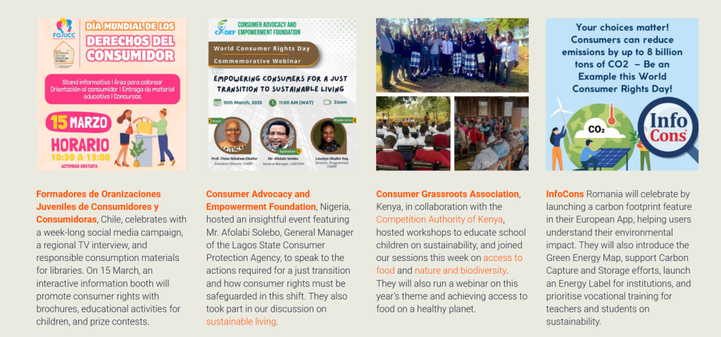 Screenshot Consumers International InfoCons Protectia Consumatorului