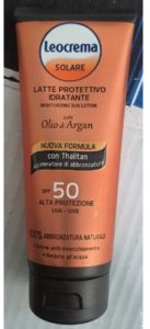 Produs : Lapte de protecție solară - Latte protettivo idratante protezione 50 - Marcă : Leocrema - InfoCons Protecția Consumatorilor te informează despre produsele cosmetice de tip crema protecție solară / loțiune de protecție solară