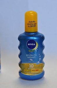 Produs : Spray de protecție solară - Sun protect & refresh - Marcă : Nivea - InfoCons Protecția Consumatorilor te informează despre produsele cosmetice de tip crema protecție solară / loțiune de protecție solară