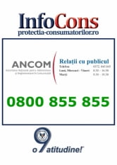 Autoritatea Națională pentru Administrare și Reglementare în Comunicații - 0800 855 855 - Protectia Consumatorilor - InfoCons