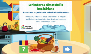Schimbarea climatului in bucataria ta - Test educational cu privire la obiceiurile alimentare