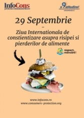 29 Septembrie - Ziua internationala de constientizare asupra risipei si pierderilor de alimente.