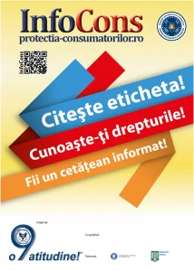 Afis Citeste eticheta! Cunoaste-ti drepturile! Fii un cetatean informat! - InfoCons - Protectia Consumatorilor