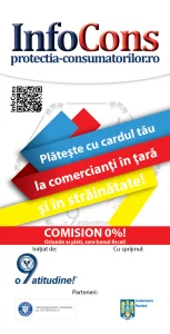 flyer Plateste cu cardul tau la comercianti in tara si in strainatate - InfoCons - Protectia Consumatorilor