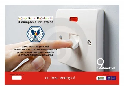 sticker Stop risipei! Inchide, stinge, recicleaza! Economiseste energia - InfoCons - Protectia Consumatorilor