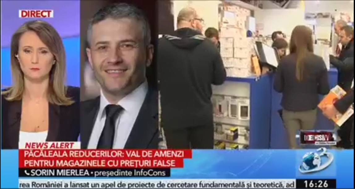 Sorin Mierlea, președintele InfoCons, în direct la Antena 3