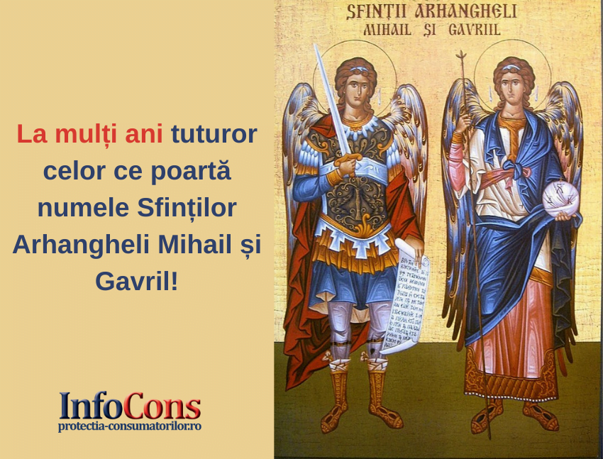 InfoCons te informează: azi ce zi se celebrează? – La mulți ani de Sfinții Mihail și Gavril!