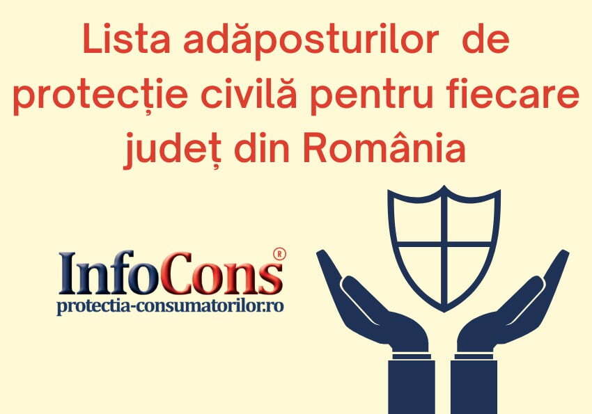InfoCons te informează: Lista adăposturilor de protecție civilă pentru fiecare județ din România