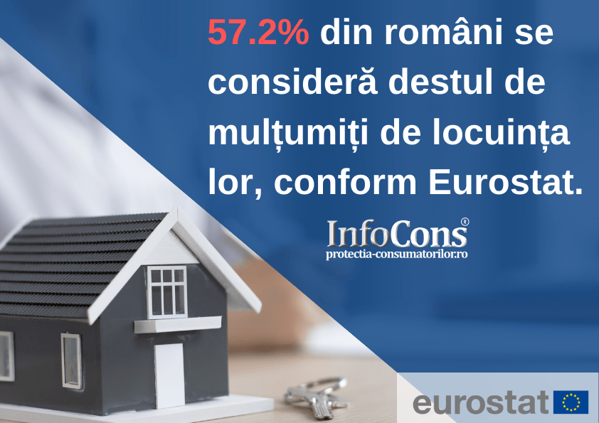 Conform Eurostat, 57,2% din români se consideră destul de mulțumiți de locuința lor