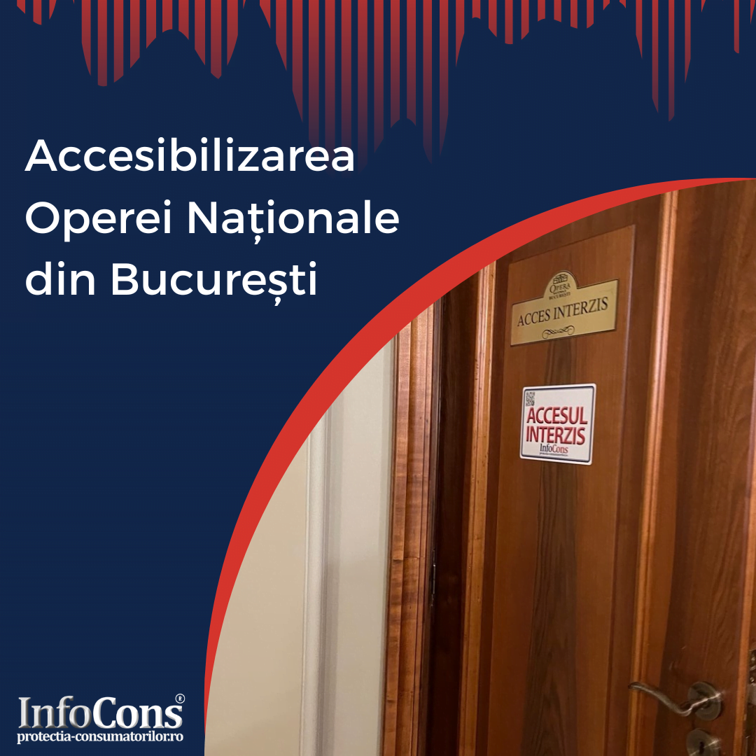 Opera Nationala Bucuresti – accesibilizarea cu placute de orientare pentru persoanele cu deficiente de vedere cu ajutorul InfoCons Protecția Consumatorului