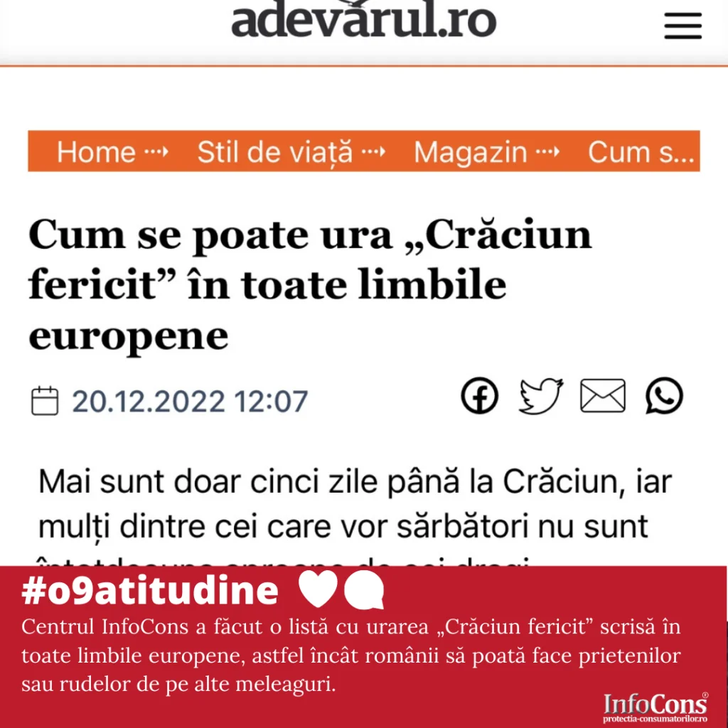 Urari Craciun Fericit InfoCons Protectia Consumatorilor