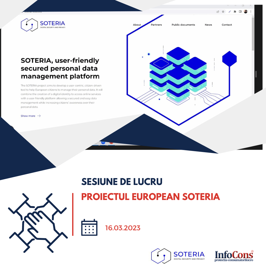InfoCons organizează seminarul de lucru în cadrul Proiectului European SOTERIA