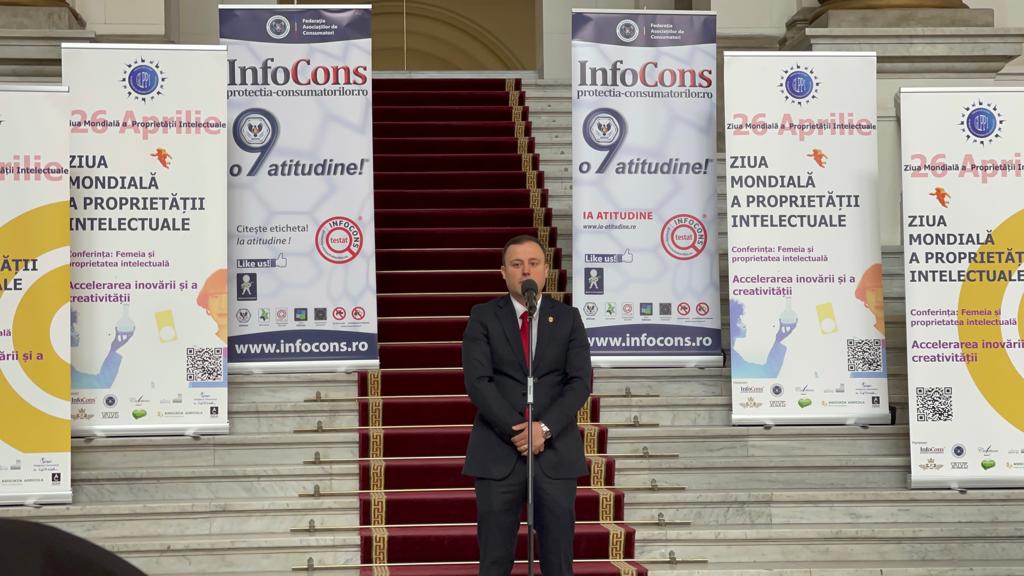 Discursul Domnului Andrei Ijac , Director General al ORDA acordat cu ocazia Zilei Mondiale a Proprietății Intelectuale , sărbătorită la Palatul de Justiție , București , la 20 de ani de Protecția Consumatorilor InfoCons în România