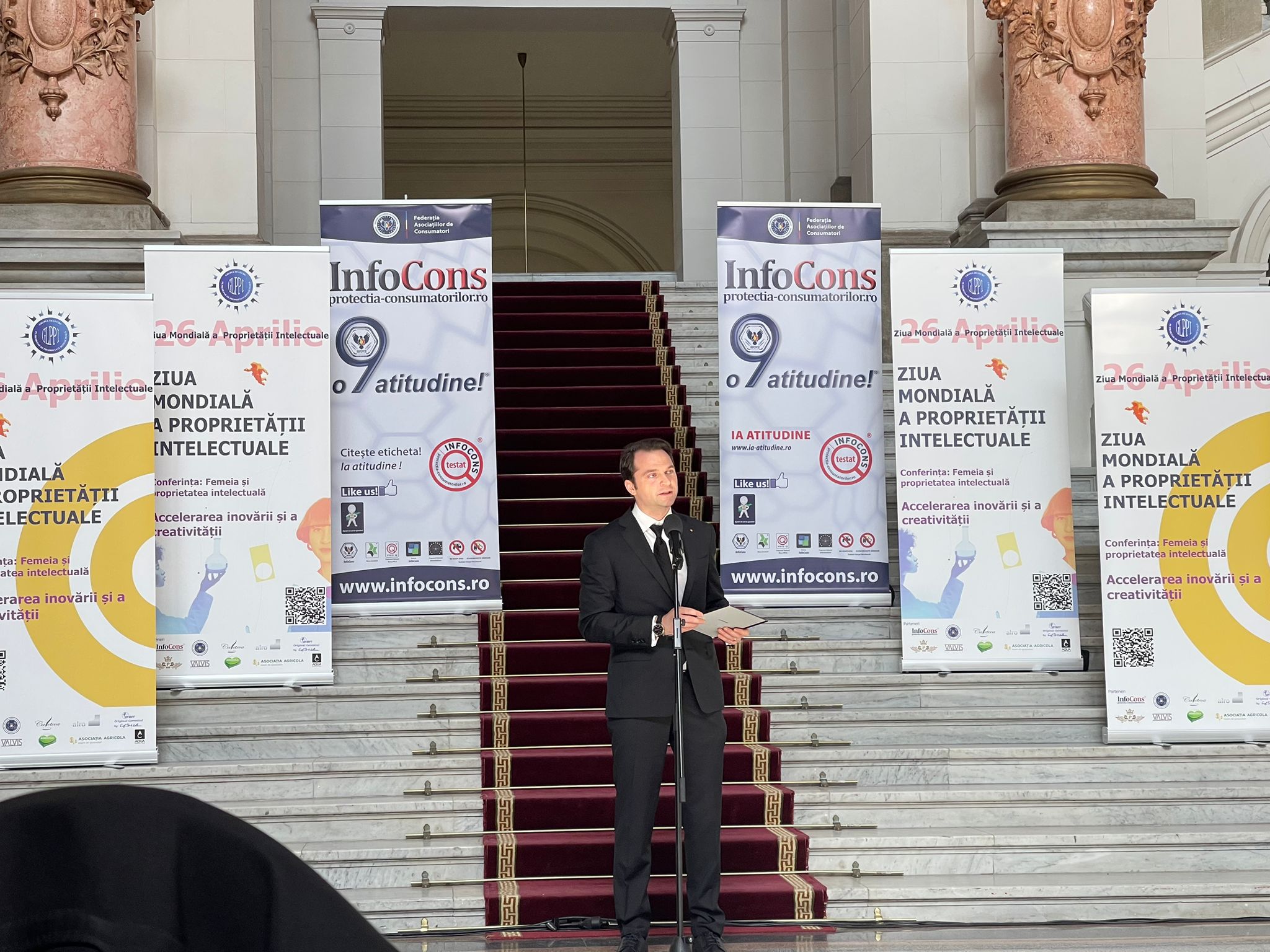 Discursul Domnului Sebastian Burduja acordat cu ocazia Zilei Mondiale a Proprietății Intelectuale , sărbătorită la Palatul de Justiție , București , la 20 de ani de Protecția Consumatorilor InfoCons în România