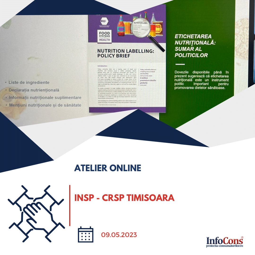 Reprezentanții InfoCons participă la Atelierul online organizat de INSP – CRSP Timisoara