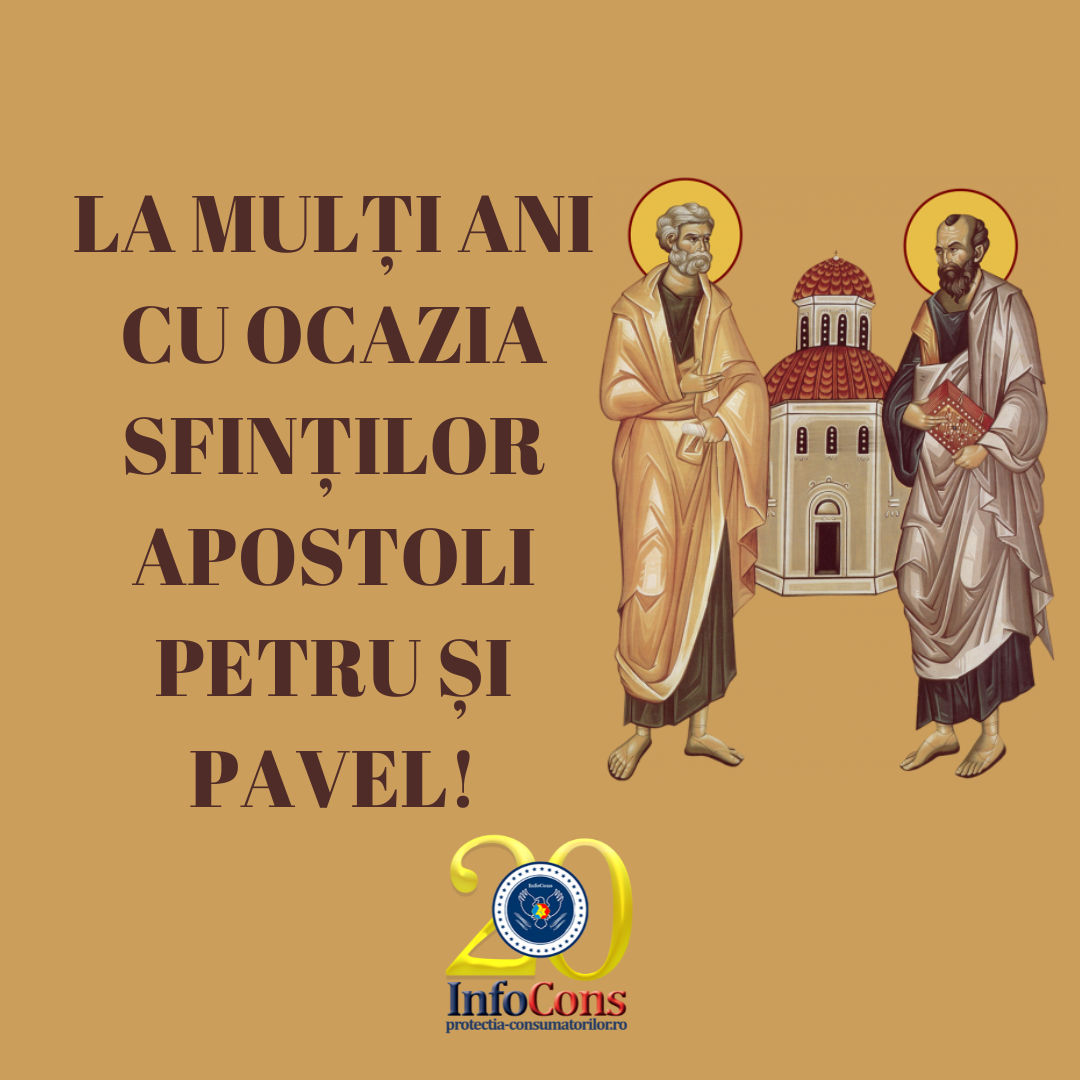 La mulți ani cu ocazia Sărbătorii Sfinților Apostoli Petru și Pavel!