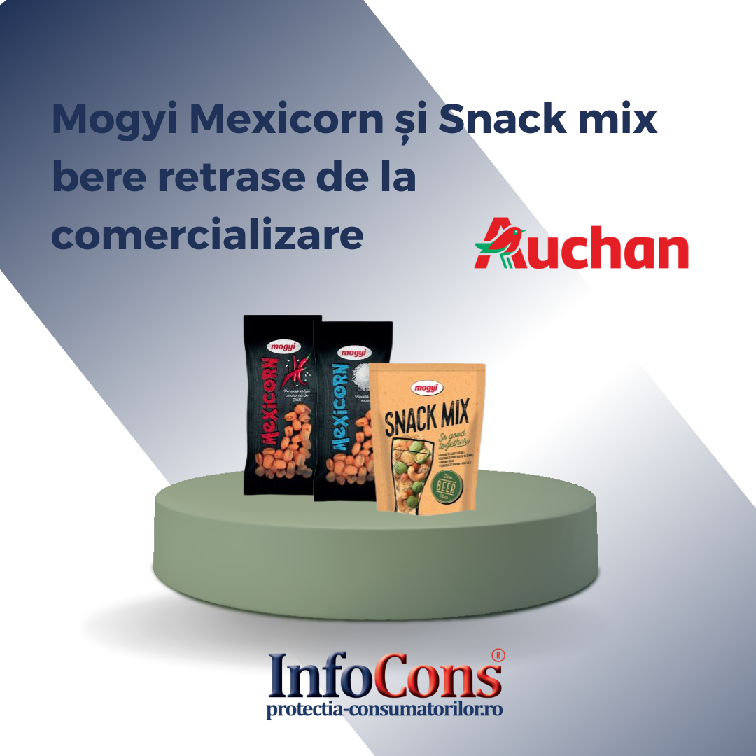 Atenție! Mogyi Mexicorn și Snack mix bere retrase de la comercializare – Auchan