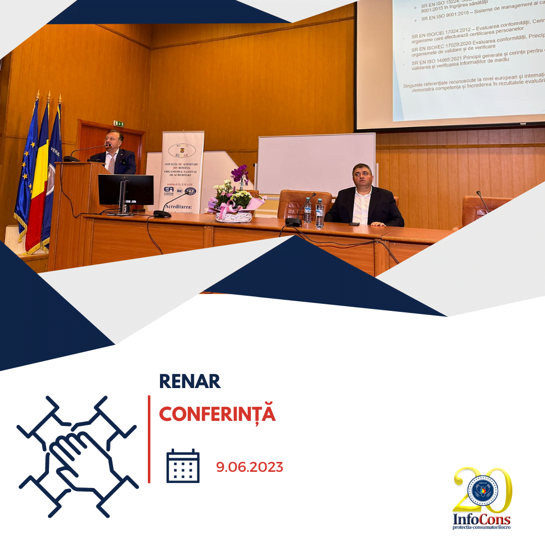 Domnul Sorin Mierlea , Președinte InfoCons , este prezent la Conferința organizată de RENAR cu ocazia Zilei Mondiale a Acreditării