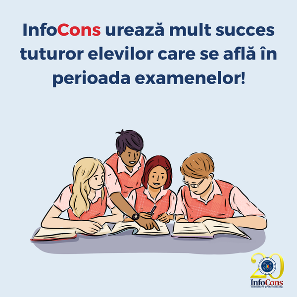 InfoCons urează mult succes tuturor elevilor care se află în perioada examenelor !