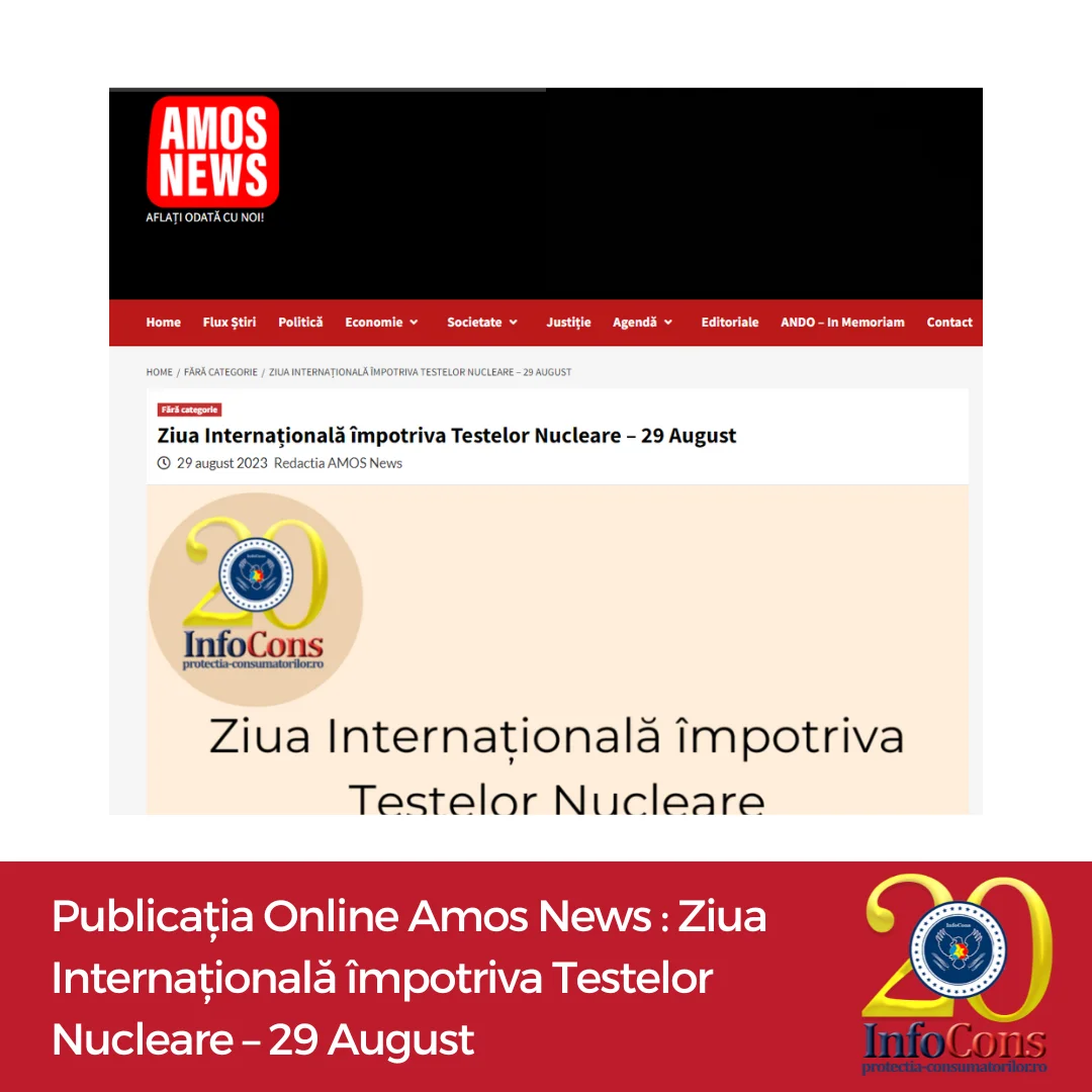Publicația Online Amos News : Ziua Internațională împotriva Testelor Nucleare – 29 August