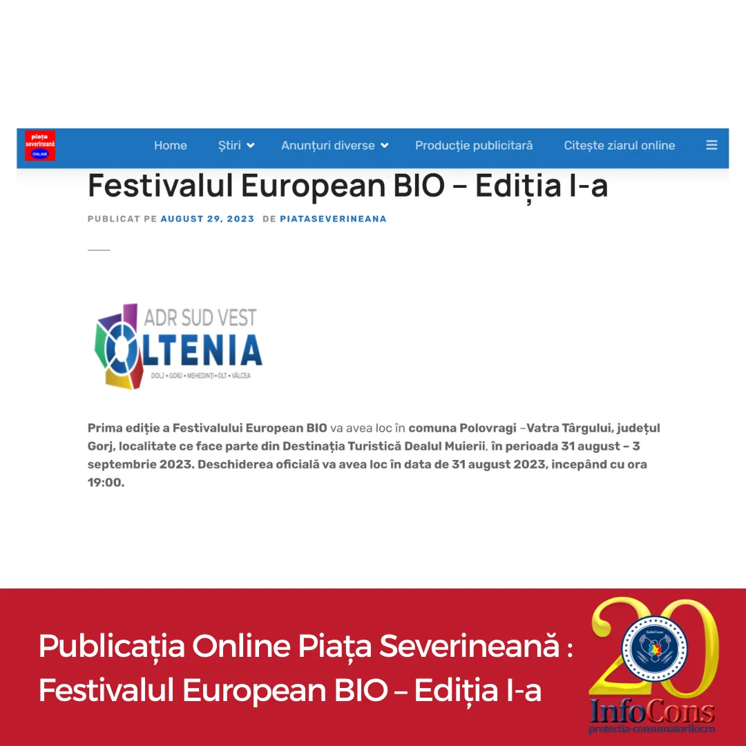 Publicația Online Piața Severineană : Festivalul European BIO &ndash; Ediția I-a