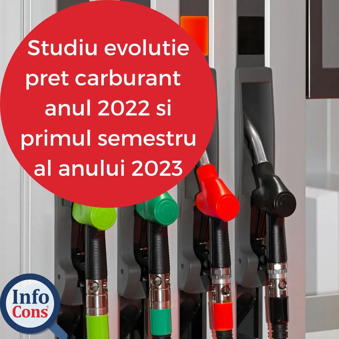 Erata – Studiu InfoCons – Evolutie pret carburant anul 2022 si primul semestru al anului 2023