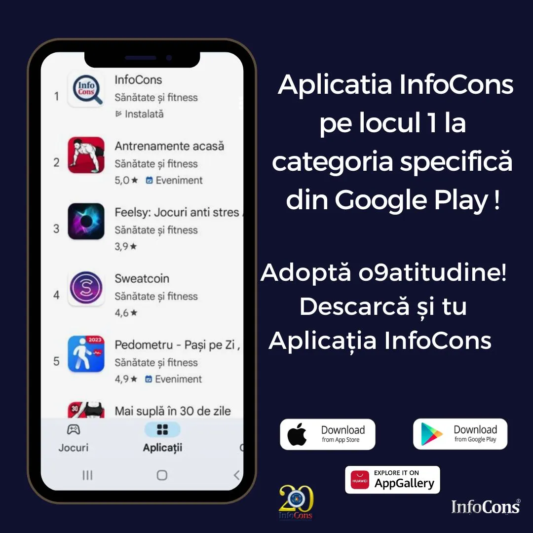 Aplicația InfoCons, pe locul 1 la categoria specifică din Google Play  ! Adoptă o9atitudine! Descarcă și tu Aplicația InfoCons!