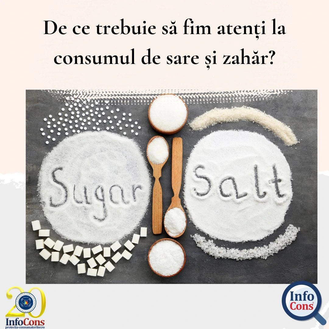 De ce este bine să fim atenți la consumul de sare și de zahăr?