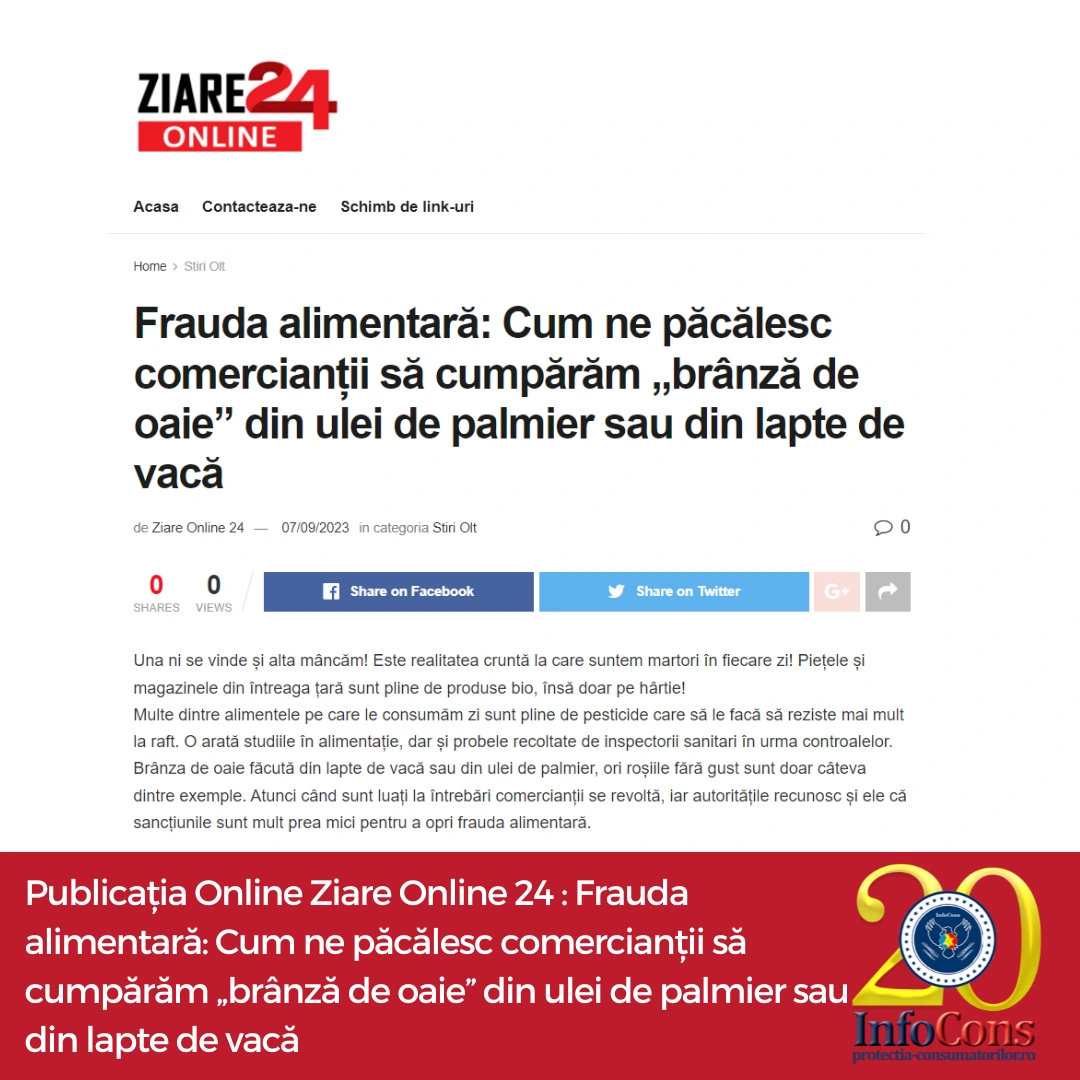 Publica ia Online Ziare Online 24 Frauda Alimentar Cum Ne P c lesc 