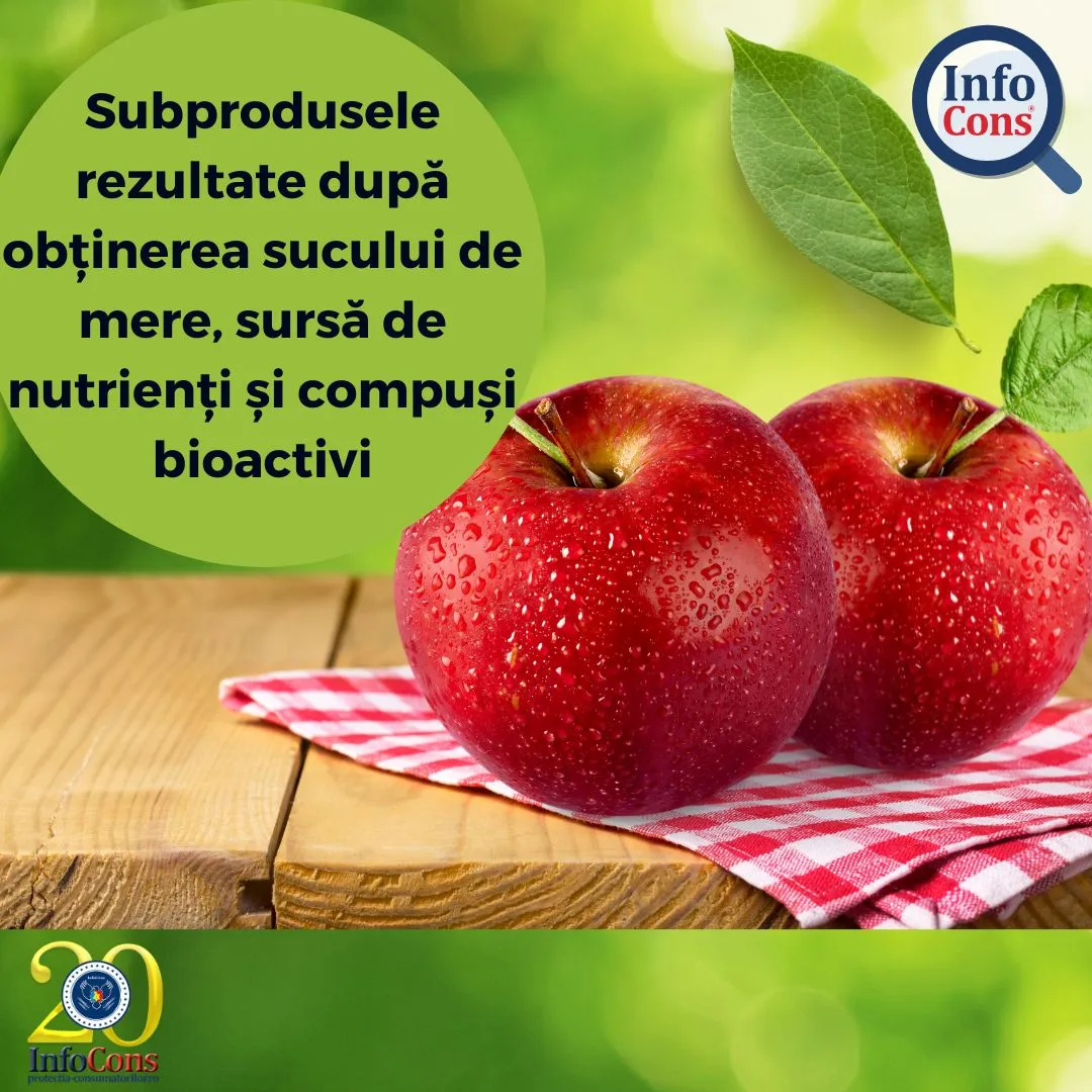 Subprodusele rezultate după obținerea sucului de mere, sursă de nutrienți și compuși bioactivi