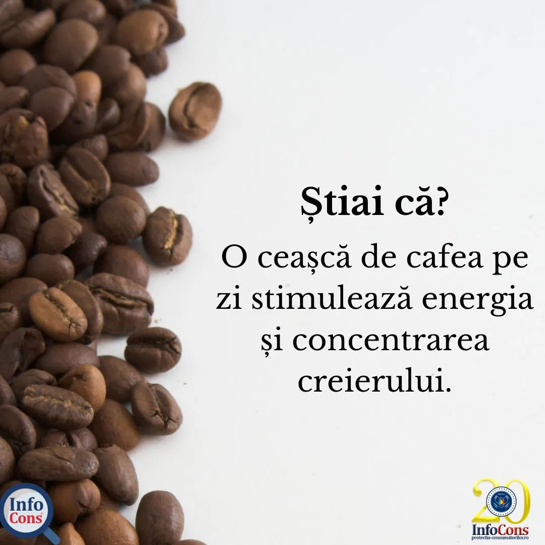 Știai că o ceașcă de cafea pe zi stimulează energia și concentrarea creierului?