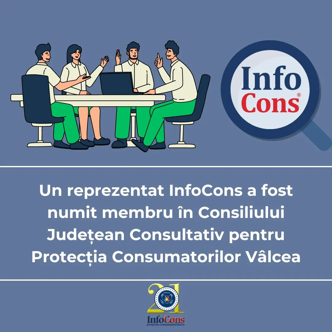 Un reprezentat InfoCons a fost numit membru în Consiliului Județean Consultativ pentru Protecția Consumatorilor Vâlcea
