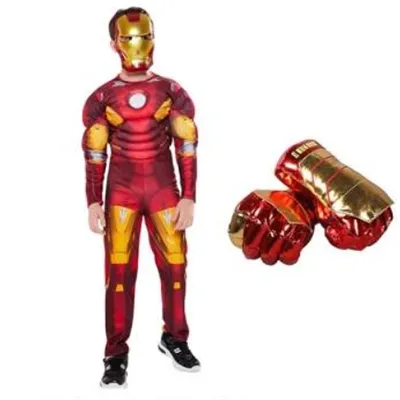 Costum Iron Man pentru copii. Cu mască și mănuși. Produs vândut online, în special prin intermediul AliExpress.