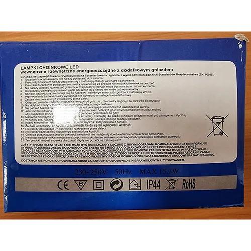 Lanțul de iluminat electric cu LED-uri, cu 300 de lumini, stil ghirlandă cu lămpi care nu pot fi înlocuite. Tensiune nominală de 230-250V.