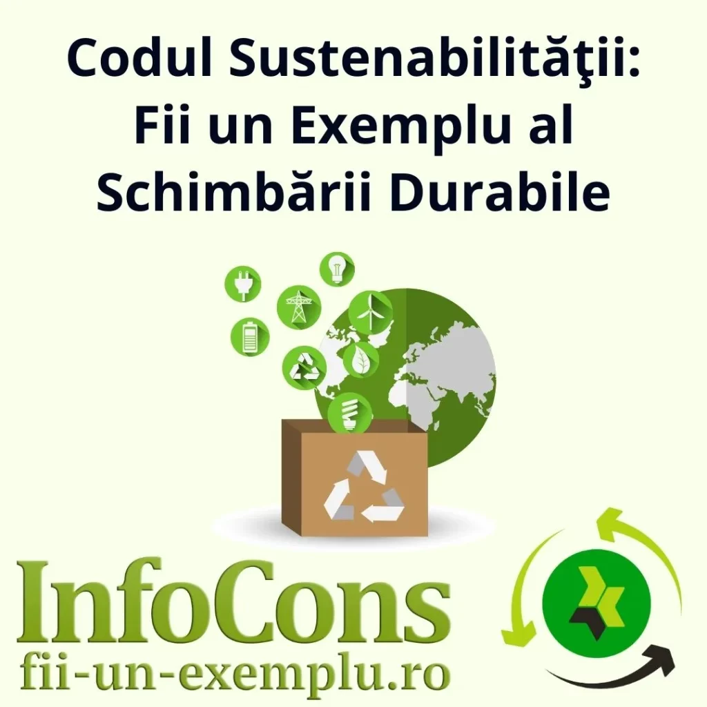 InfoCons Protecția Consumatorilor te informează despre Codul Sustenabilității : Fii un Exemplu Protecția Mediului și Schimbării Durabile