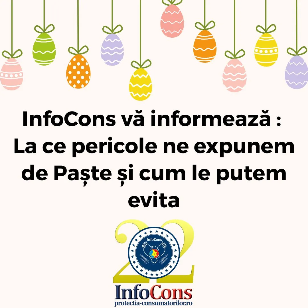 InfoCons Protecția Consumatorilor vă informează : La ce pericole ne expunem de Paște și cum le putem evita