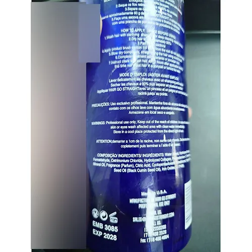 Produs de îndreptare a părului, un litru. Produs vândut online, în special prin intermediul Shoplissage.com.