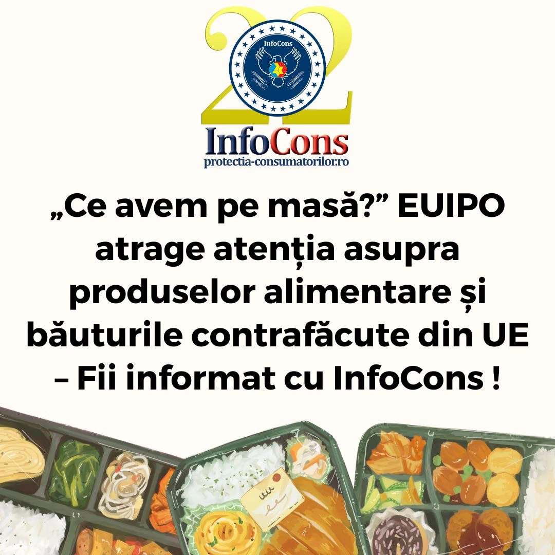 „Ce avem pe masă?” EUIPO atrage atenția asupra produselor alimentare și băuturile contrafăcute din UE – Fii informat cu InfoCons Protecția Consumatorului