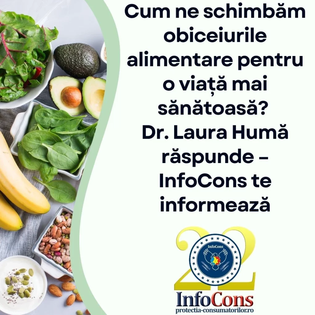 Cum ne schimbăm obiceiurile alimentare pentru o viață mai sănătoasă? Dr. Laura Humă răspunde &ndash; InfoCons Protecția Consumatorilor te informează
