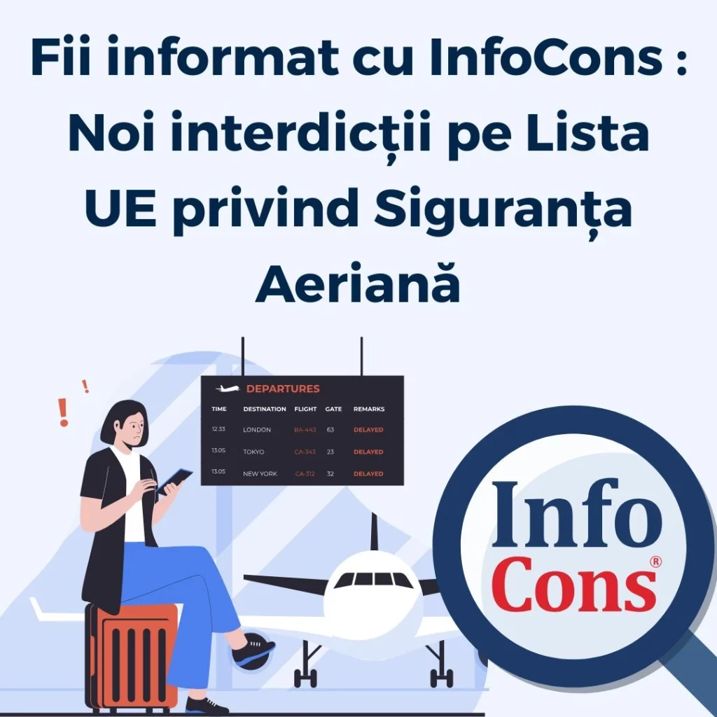 Fii informat cu InfoCons Protectia Consumatorilor : Noi interdicții pe Lista UE privind Siguranța Aeriană