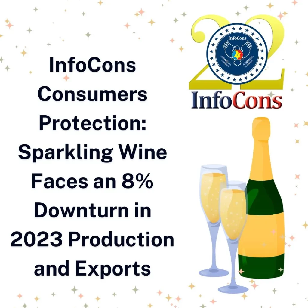 InfoCons Consumers Protection informs you : Sparkling Wine Faces an 8% Downturn in 2023 Production and Exports