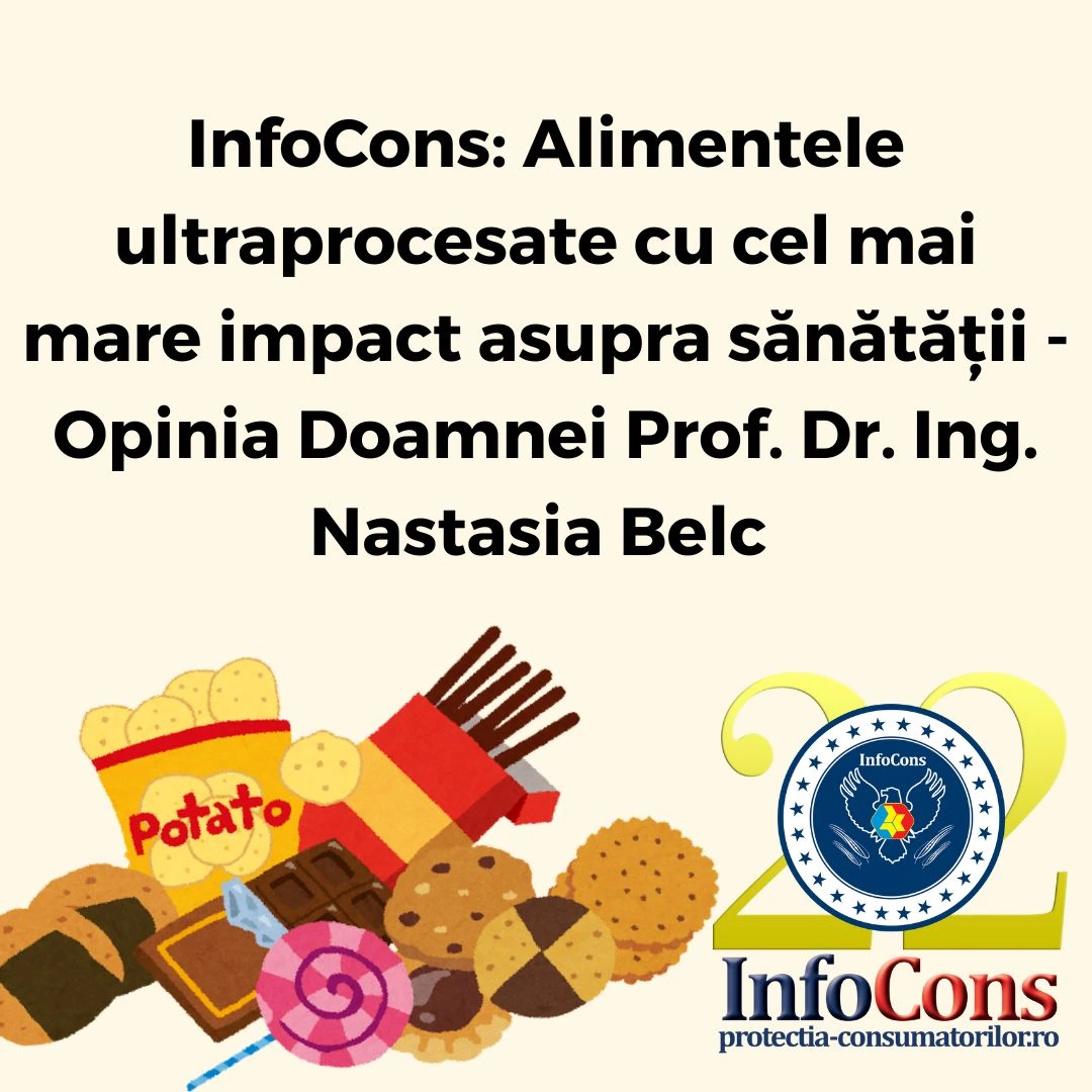 InfoCons Protecția Consumatorului : Alimentele ultraprocesate cu cel mai mare impact asupra sănătății – Opinia Doamnei Prof. Dr. Ing. Nastasia Belc 