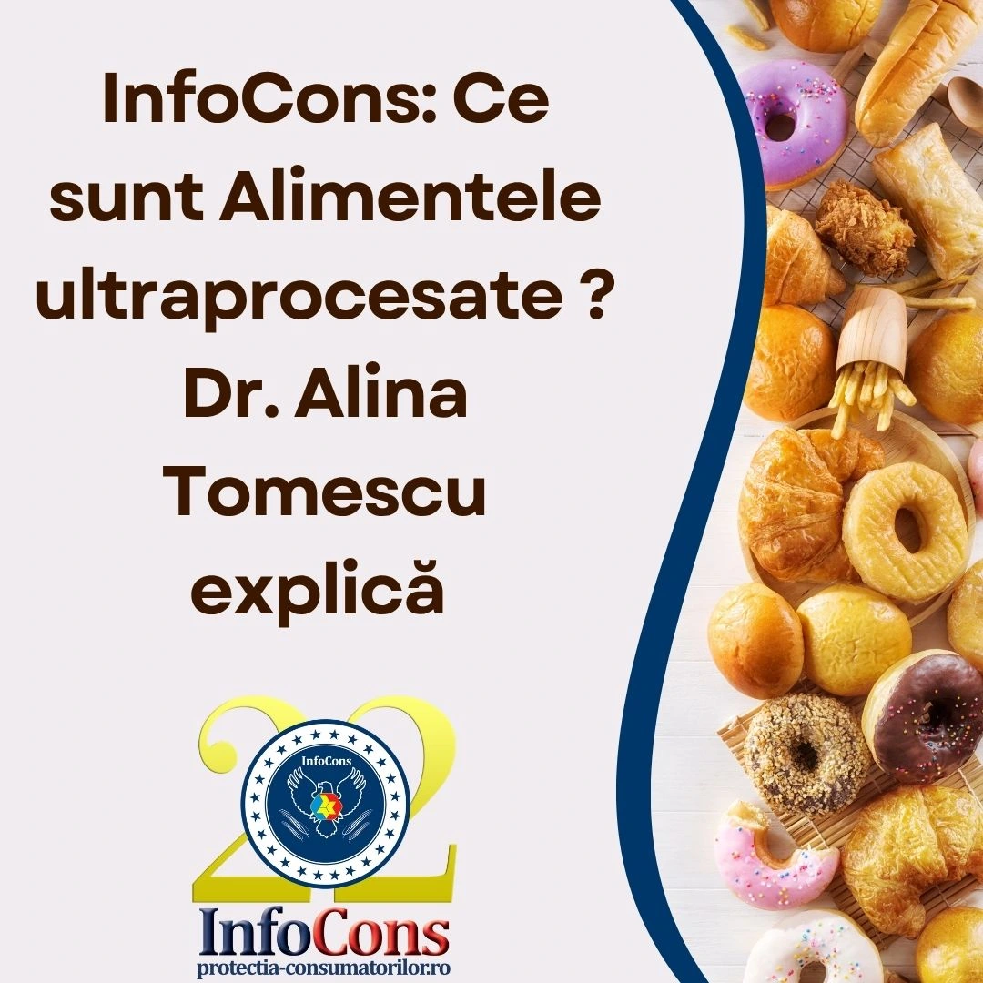 InfoCons Protecția Consumatorului : Ce sunt Alimentele ultraprocesate ? Dr. Alina Tomescu explică