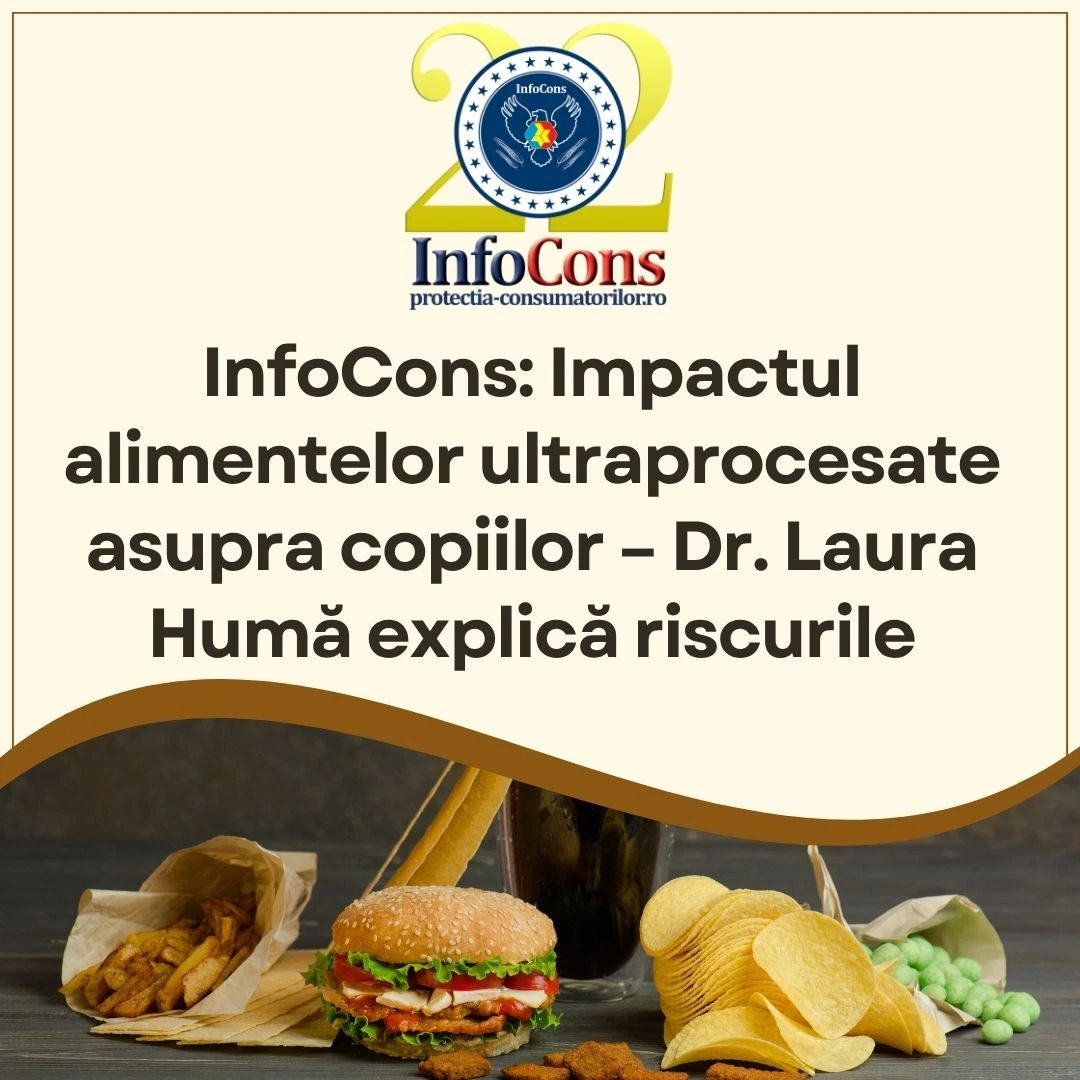 InfoCons Protecția Consumatorilor : Impactul alimentelor ultraprocesate asupra copiilor – Dr. Laura Humă explică riscurile