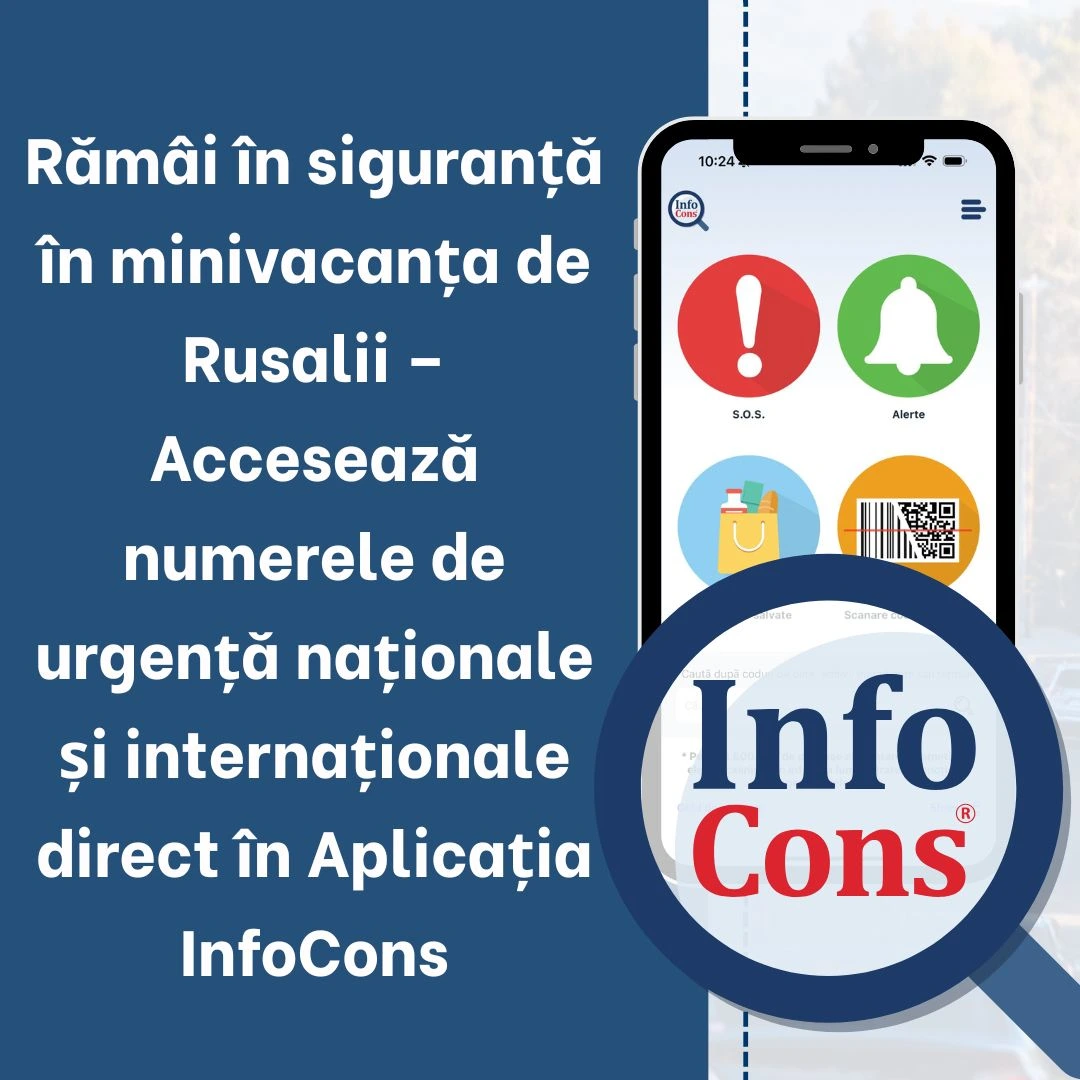 Rămâi în siguranță în minivacanța de Rusalii – Accesează numerele de urgență naționale și internaționale direct în Aplicația InfoCons