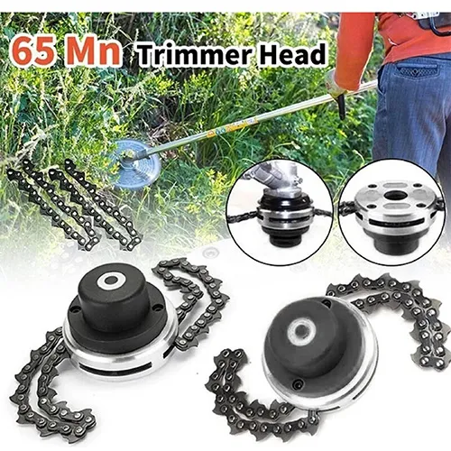 Dispozitiv de tăiere tip flail cu două lanțuri de ferăstrău cu lanț. Produs vândut online, în special prin intermediul Kaufland Online Marketplace (număr de identificare: 536820496).