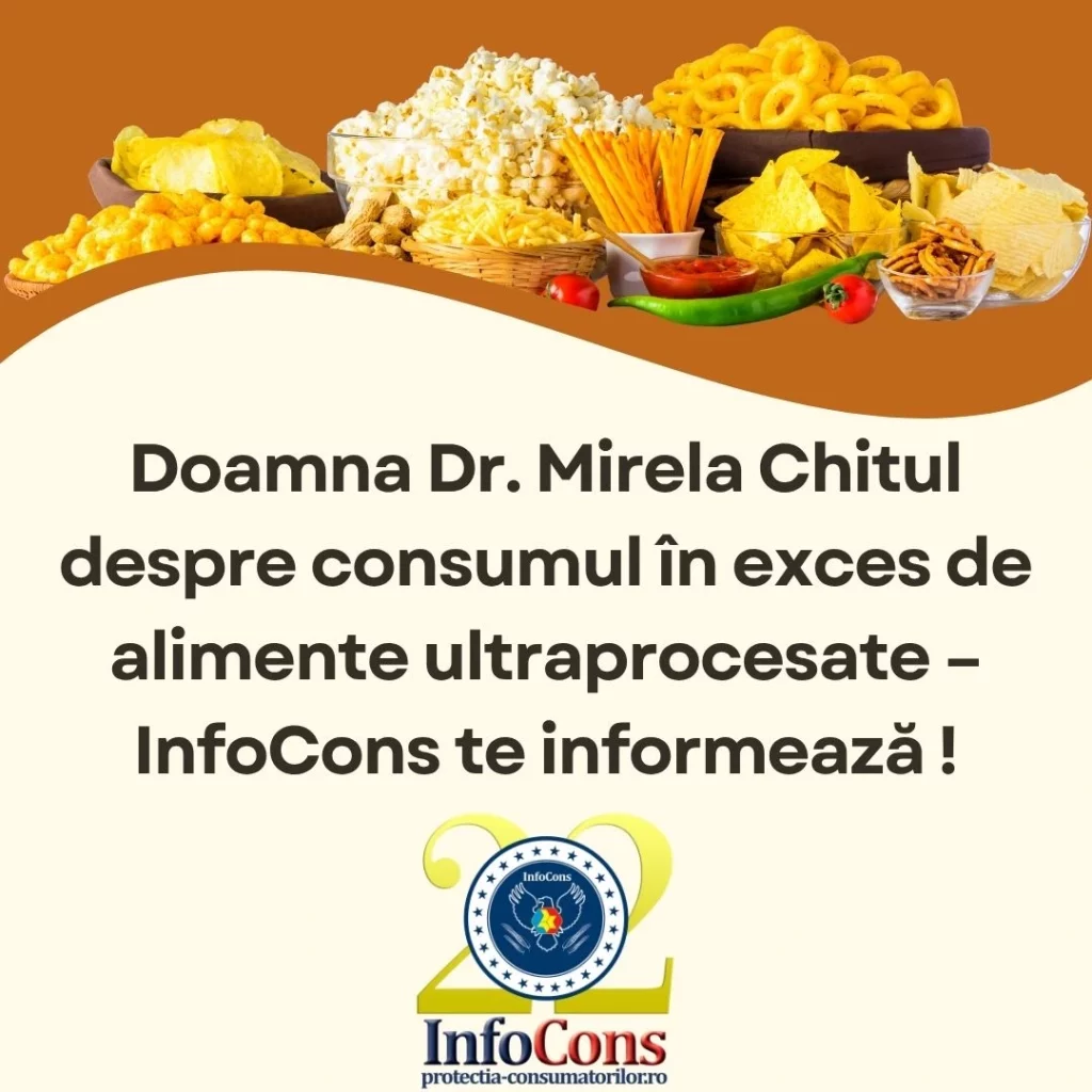 Doamna Dr. Mirela Chitul despre consumul &icirc;n exces de alimente ultraprocesate &ndash; InfoCons Protecția Consumatorilor te informează !