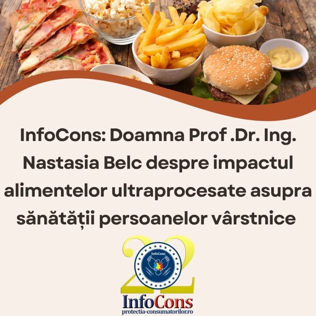 InfoCons Protecția Consumatorului : Doamna Prof .Dr. Ing. Nastasia Belc despre impactul alimentelor ultraprocesate asupra sănătății persoanelor v&acirc;rstnice&nbsp;
