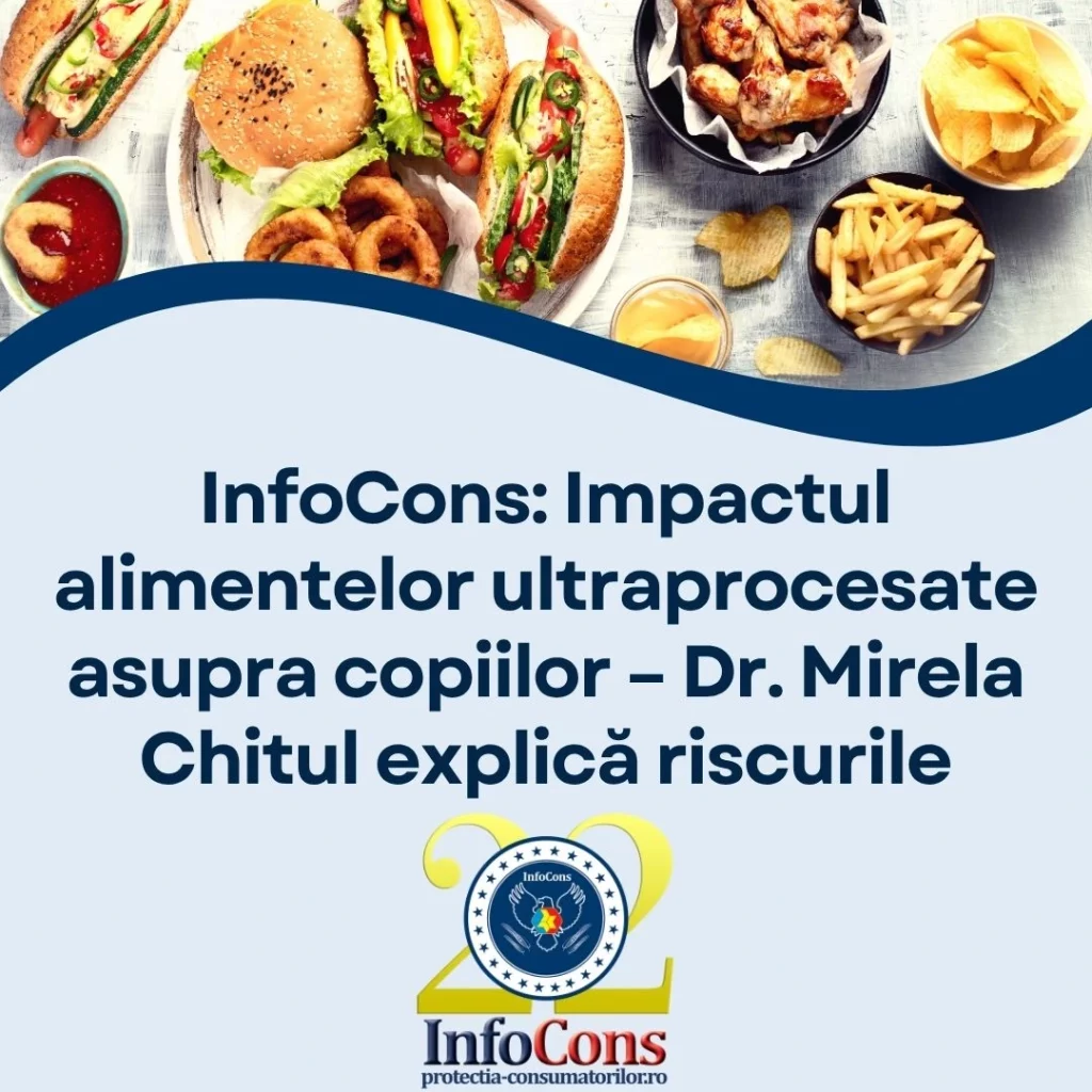 InfoCons Protecția Consumatorilor : Impactul alimentelor ultraprocesate asupra copiilor – Dr. Mirela Chitul explică riscurile