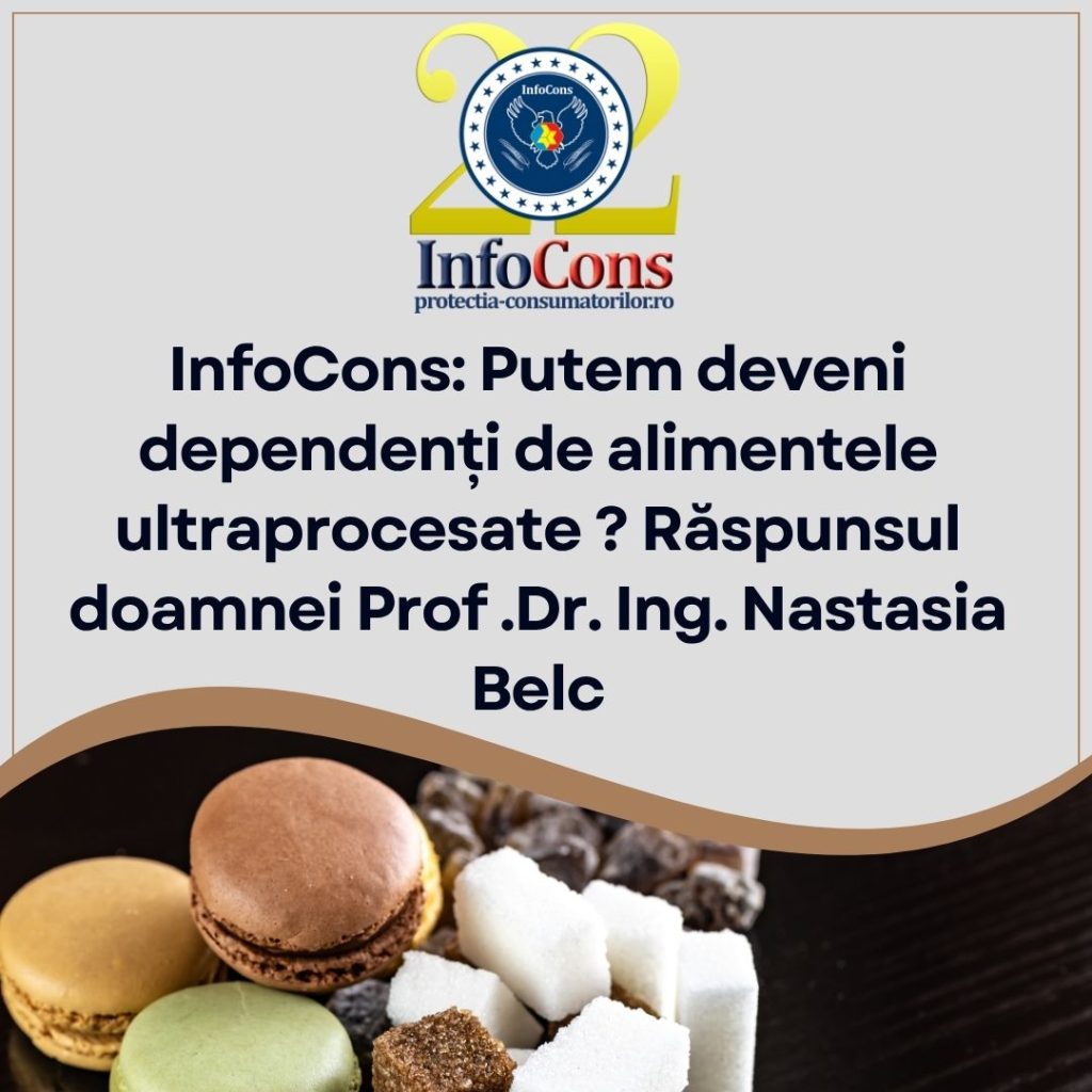 InfoCons Protecția Consumatorilor : Putem deveni dependenți de alimentele ultraprocesate ? Răspunsul doamnei Prof .Dr. Ing. Nastasia Belc